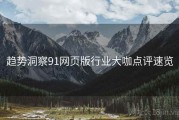 趋势洞察91网页版行业大咖点评速览