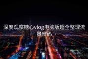 深度观察糖心vlog电脑版超全整理流量密码