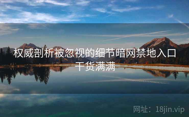权威剖析被忽视的细节暗网禁地入口干货满满