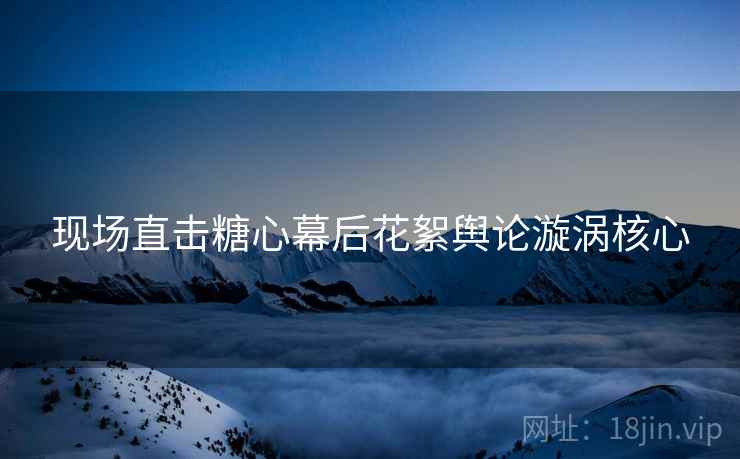 现场直击糖心幕后花絮舆论漩涡核心