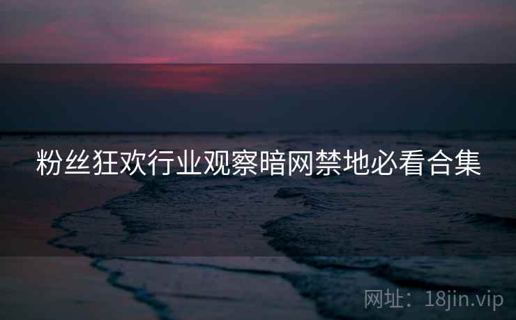 粉丝狂欢行业观察暗网禁地必看合集