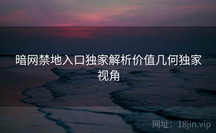 暗网禁地入口独家解析价值几何独家视角