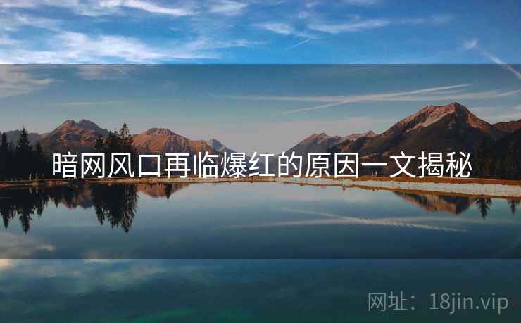 暗网风口再临爆红的原因一文揭秘