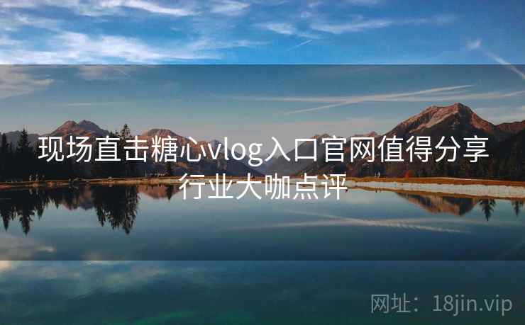 现场直击糖心vlog入口官网值得分享行业大咖点评